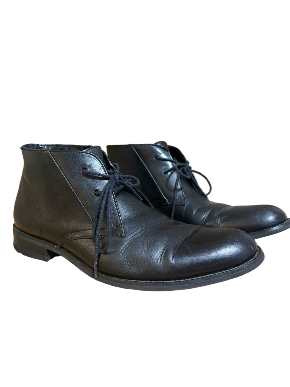 Men's Black Leather Chukka Boots